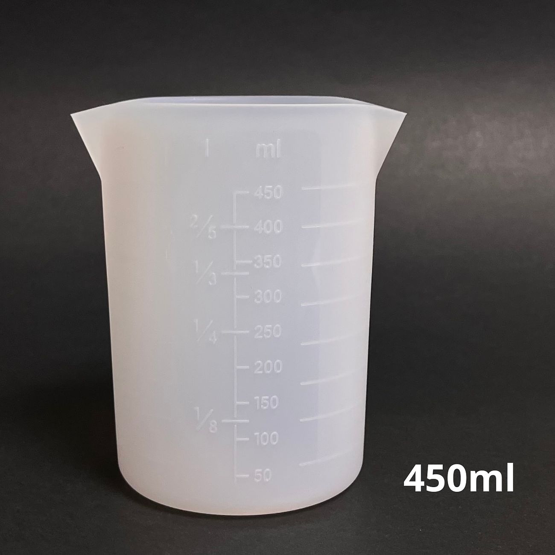 Vaso/taza mezcladora milimetrado de silicona 450ml doble boquilla 1