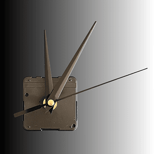 Mecanismo de reloj, 12cm. Vástago 1,5cm. NEGRO