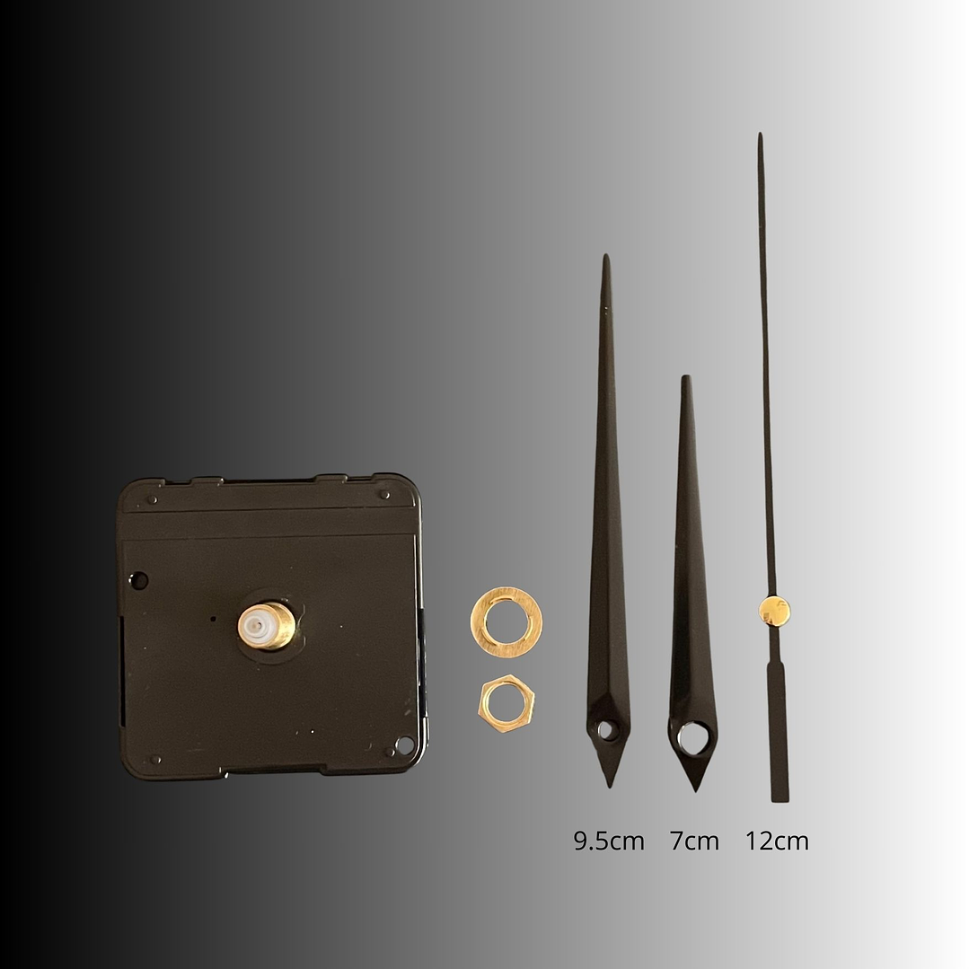 Mecanismo de reloj, 12cm. Vástago 1,5cm. NEGRO 2
