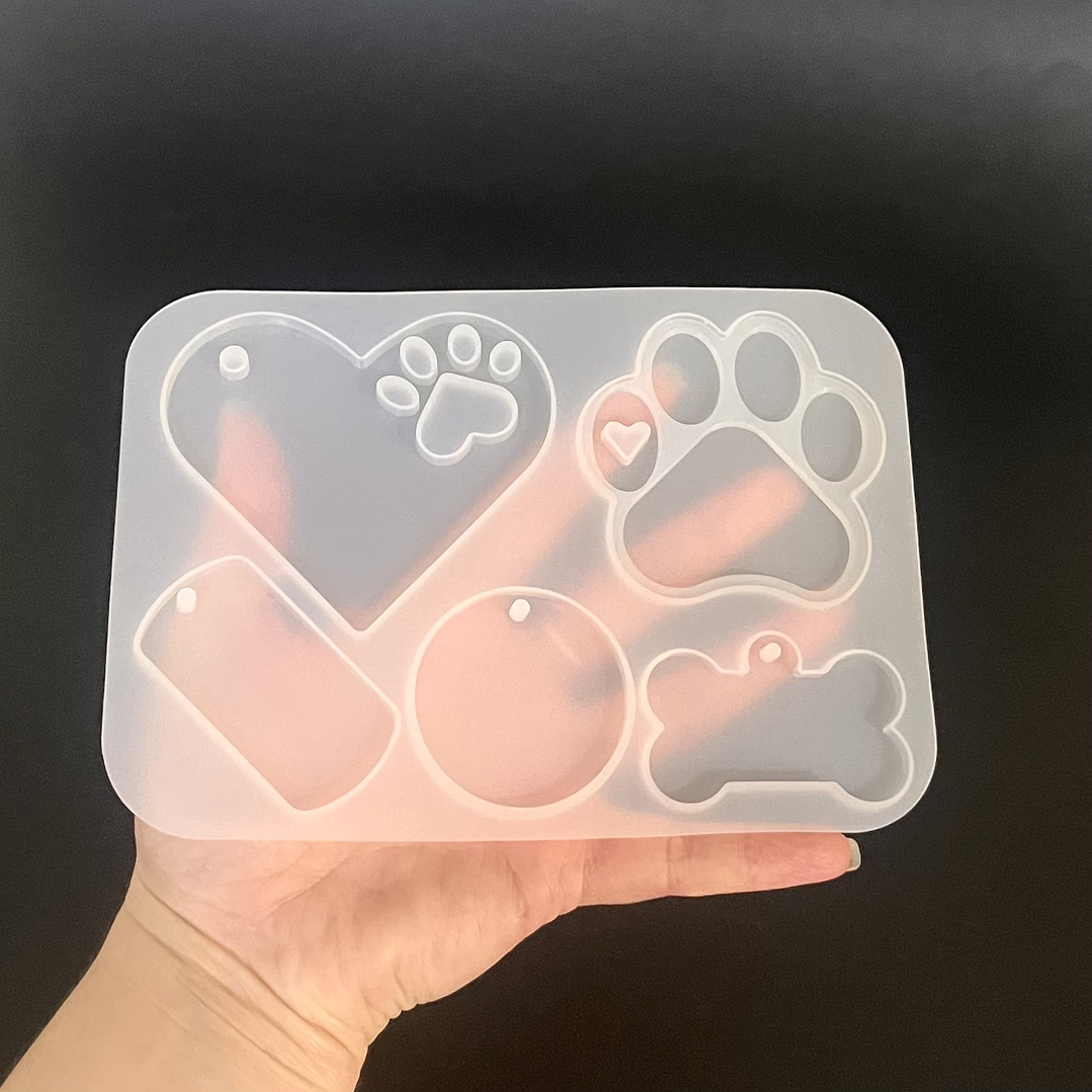 Molde de silicona mix mascota, llavero y placas.  3