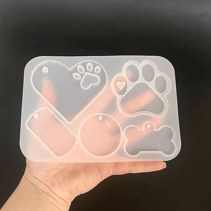 Molde de silicona mix mascota, llavero y placas.  3