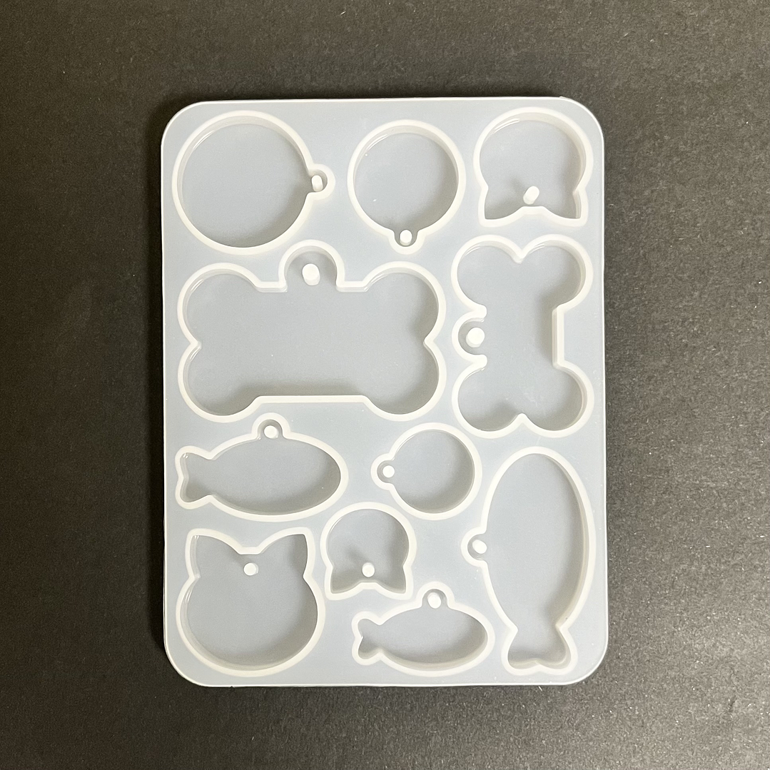 Molde de silicona placas identificación mascotas, perro, gato. PLACAS MIXTAS 1