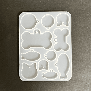 Molde de silicona placas identificación mascotas, perro, gato. PLACAS MIXTAS