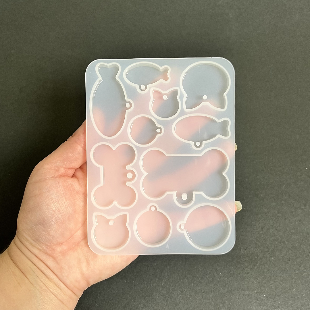 Molde de silicona placas identificación mascotas, perro, gato. PLACAS MIXTAS 3