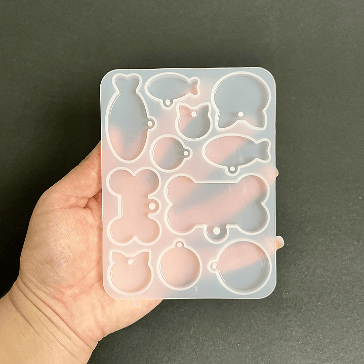 Molde de silicona placas identificación mascotas, perro, gato. PLACAS MIXTAS 3