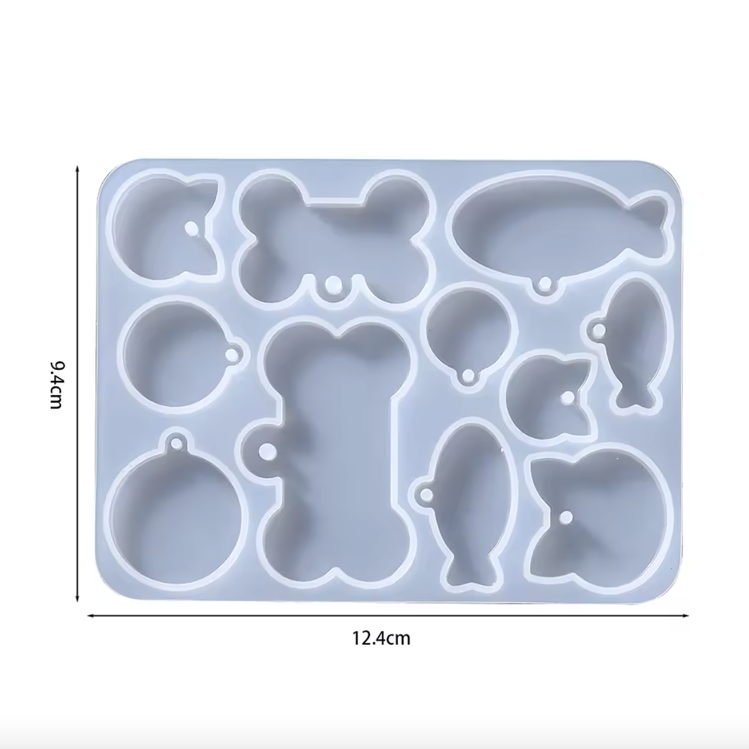 Molde de silicona placas identificación mascotas, perro, gato. PLACAS MIXTAS 2