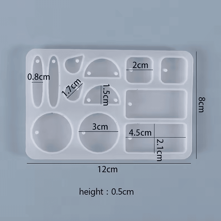 Molde de silicona aros/pendiente SEIS PARES GEOMÉTRICOS. 2