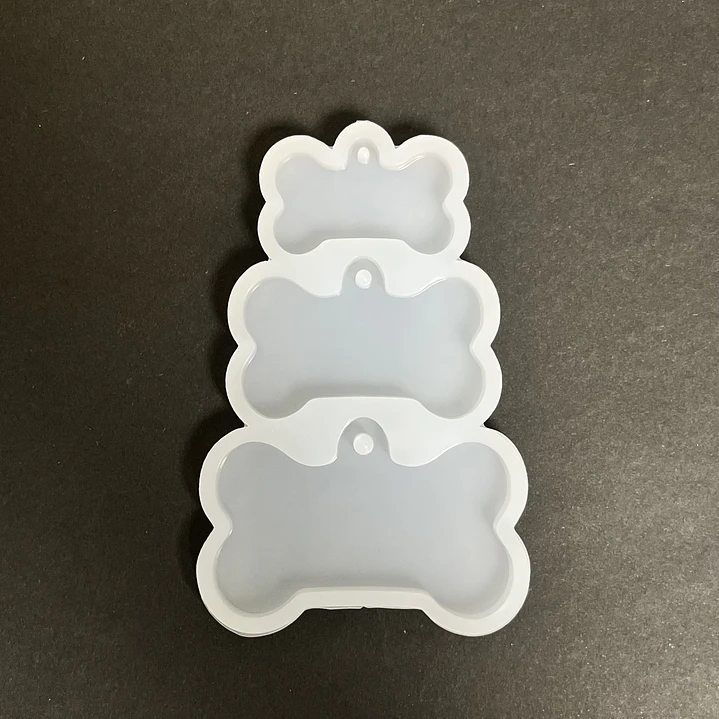 Molde de silicona HUESITO TRIPLE, placas identificación perros.  1