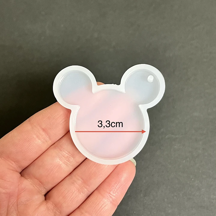 Molde de silicona llavero Mickey Mouse, 3,3cm. 2