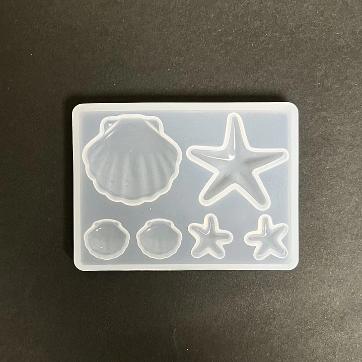 Molde de silicona mini dijes marinos, estrellas, conchas. 1