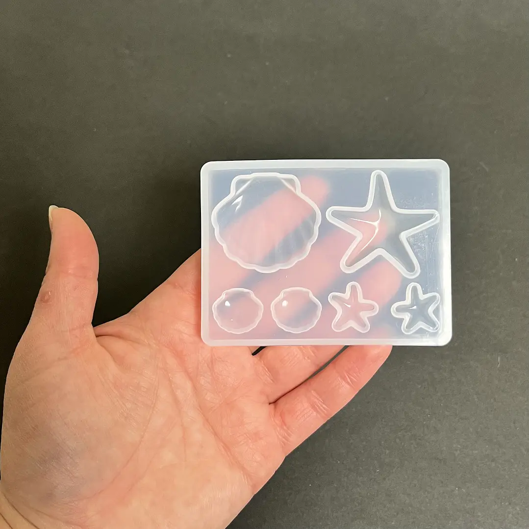 Molde de silicona mini dijes marinos, estrellas, conchas. 2