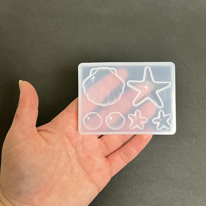 Molde de silicona mini dijes marinos, estrellas, conchas. 2