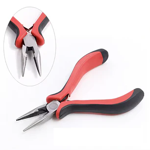 Alicate mordazas/puntas PLANO DENTADO para bisutería, cortante, 12cm