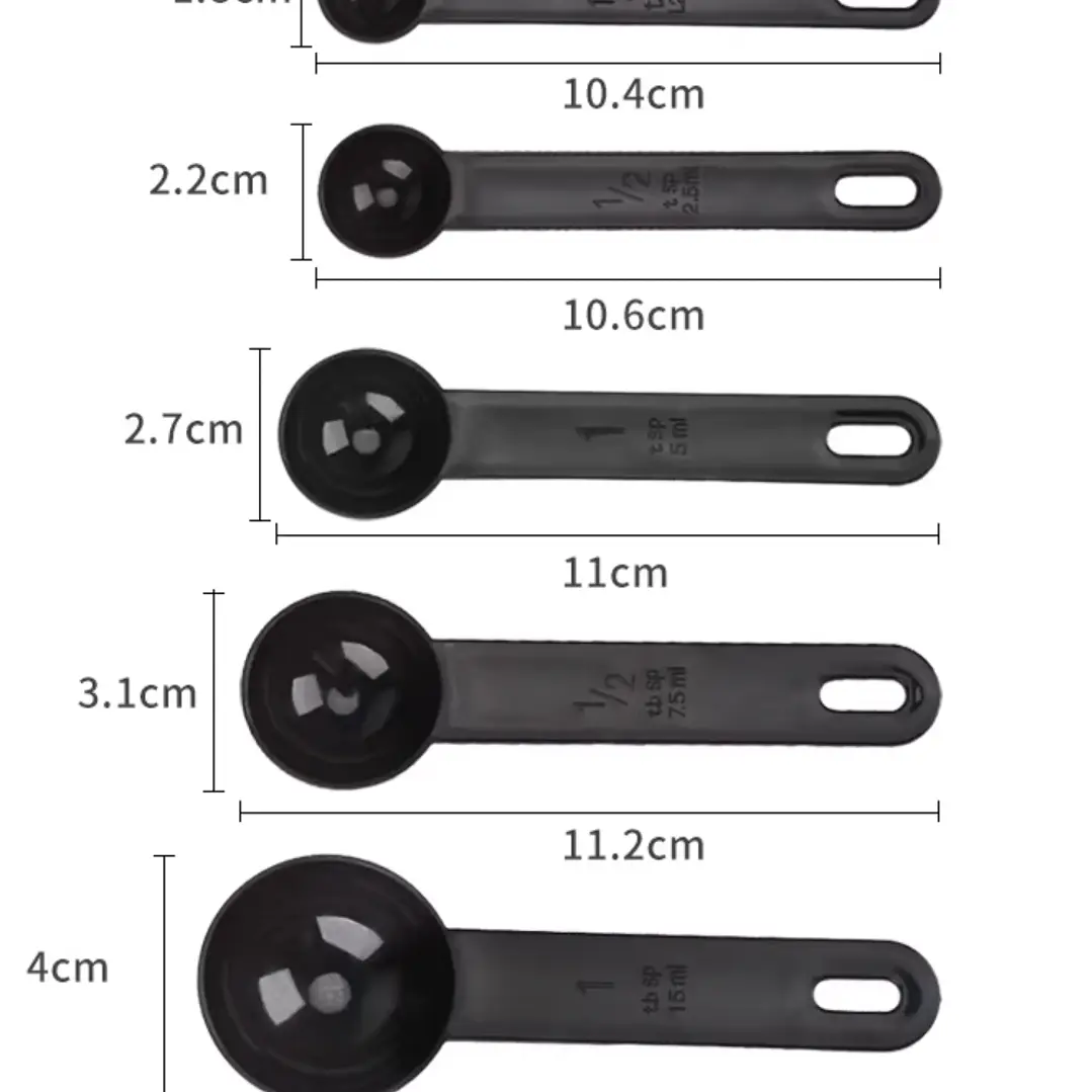 Set cucharas medidoras 5pcs, 1,25ml a 15ml.  2