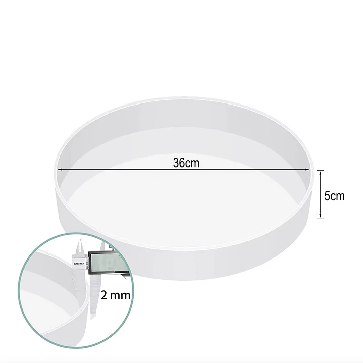 Molde de silicona circular mesa 36cm, profundidad 5cm.  2