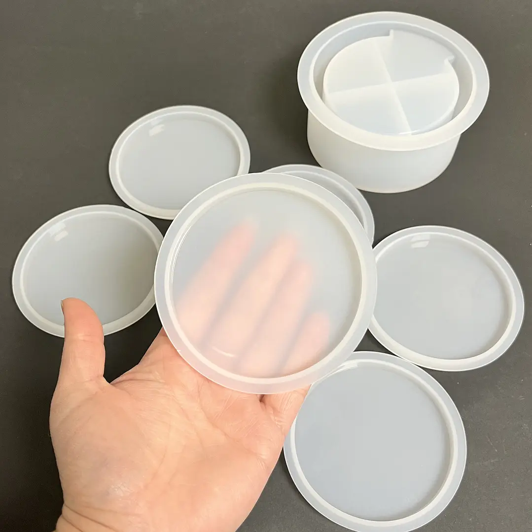 Juego de moldes posavasos CIRCULARES + contenedor, 7 piezas 2