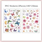 Stickers MARIPOSAS MULTICOLOR + Flores, fondo transparente, 2PCS. - Miniatura 2