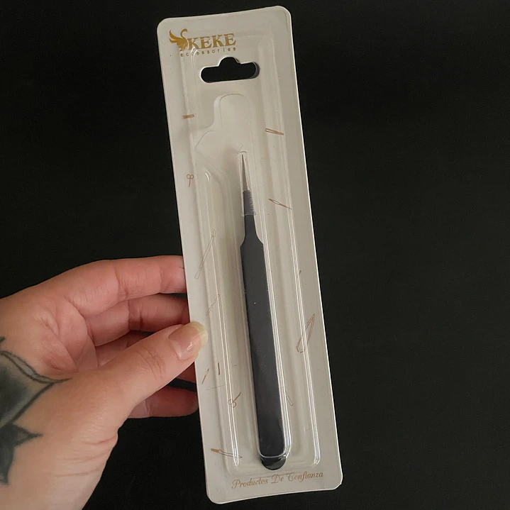 Pinza metálica de precisión acero recta ultra fina. 2