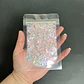 Shunky glitter/ lentejuelas ROSA STAR, 10g, rosado pastel holográfico. - Miniatura 2