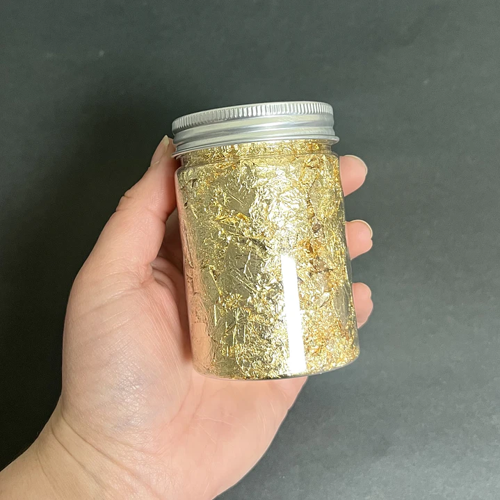 Pan de oro triturado frasco, aprox 5g DORADO 2