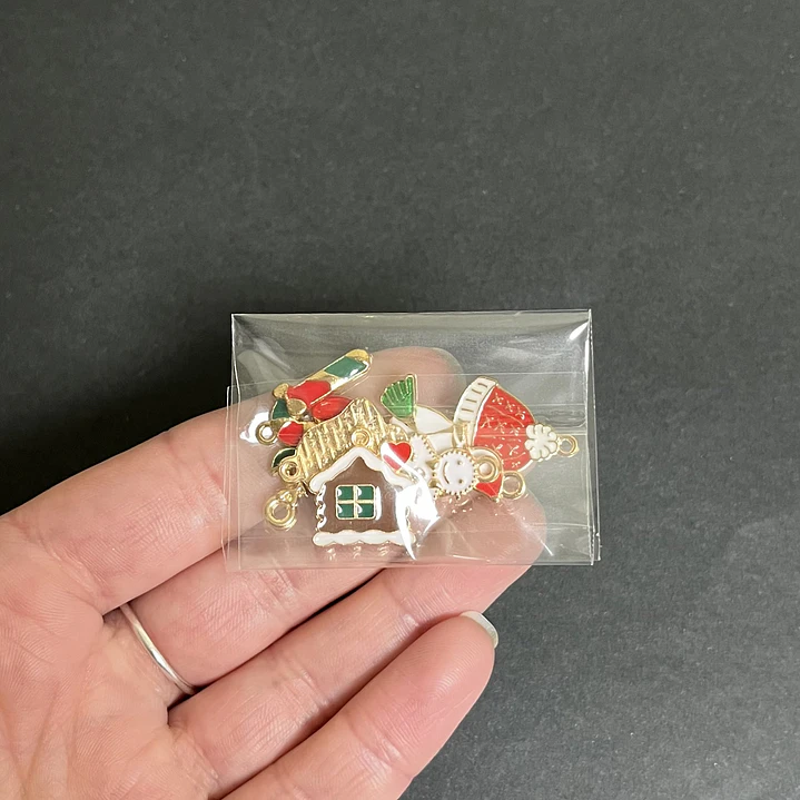 Abalorios/dijes metálicos Navidad, 7pcs mixtas al azar. 3