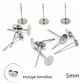 Bases para aros 5mm, acero inoxidable. 10 pares. incluye tornillos. - Miniatura 1