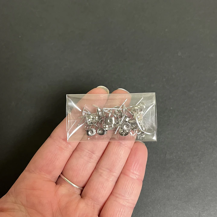 Bases para aros 5mm, acero inoxidable. 10 pares. incluye tornillos. 2