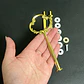 Manillas de unión metálicas LLAVE DORADA, soporte central, para exhibidor de tres niveles bandejas. - Miniatura 3