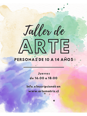 Taller de Arte, 10 a 14 años!