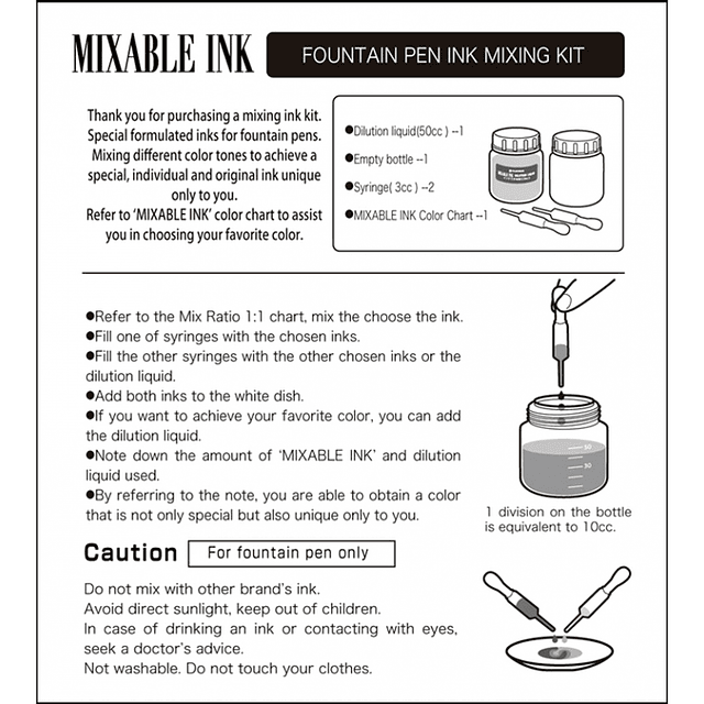 Kit mezclador de tintas Platinum "Mixable Ink"