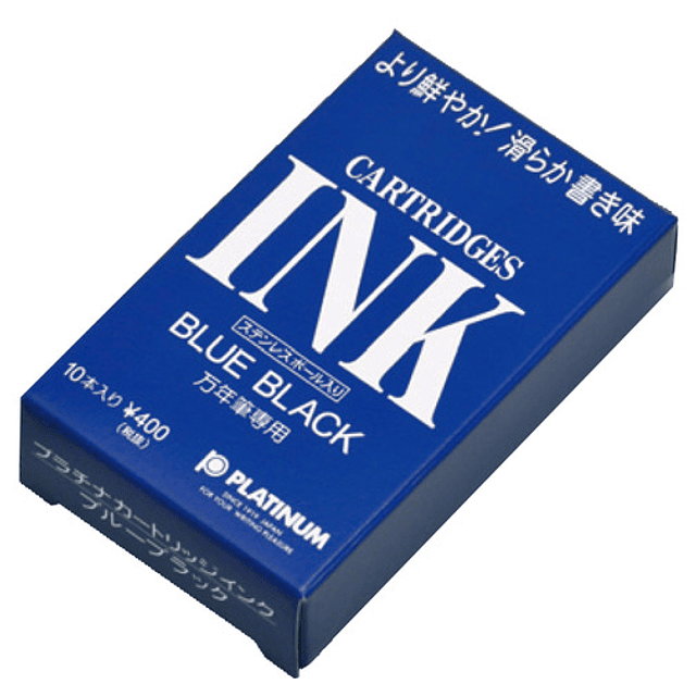 Tinta Azul-Negra - Para pluma estilográfica - 10 cartuchos