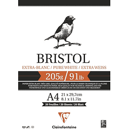 Bloc encolado "Bristol" Extra Blanco - (4 tamaños)