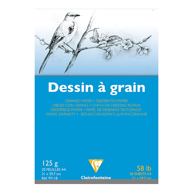 Bloc encolado Dibujo "Dessin a Grain" 125 g (3 tamaños)