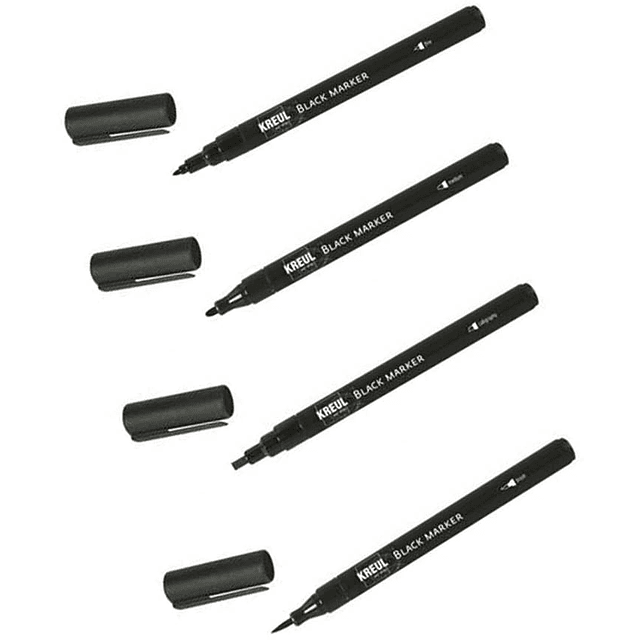 Set de 4 marcadores color Negro