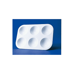 Paleta de plástico rectangular con 6 ranuras - 9 x 13,5 cm