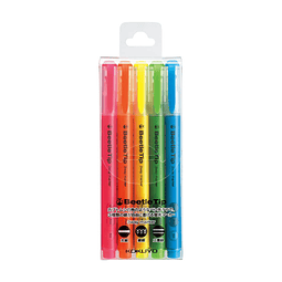 Set destacador Beetle Tip de 3 vías - Juego de 5 colores