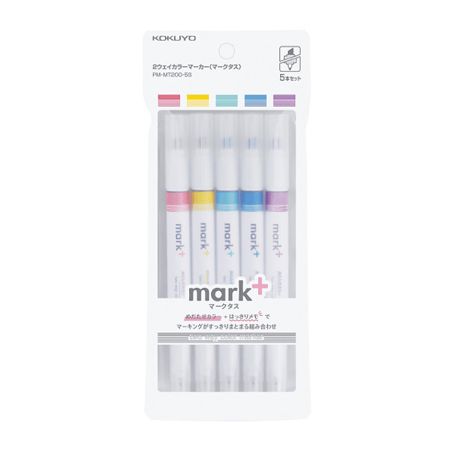 Set 5 Destacadores de color bidireccional Mark+ 