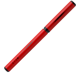 Natural bamboo brush pen. Eje rojo lacado / paulownia box