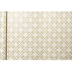 Rollo de papel de regalo Kraft - Flores Blancas 5 m x 0,35 m