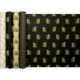 Rollo de papel de regalo Kraft - "Dino" 5 m x 0,35 m