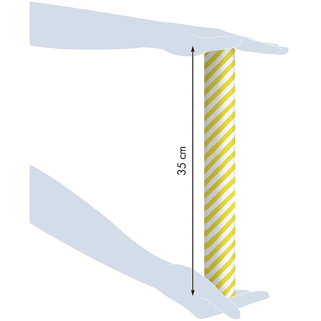 Rollo de papel de regalo - "Líneas Amarillas" 5 m x 0,35 m
