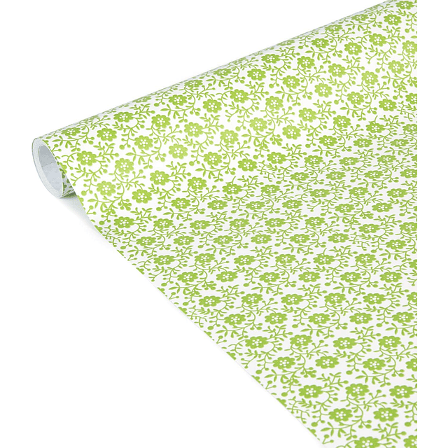 Rollo de papel de regalo - "Flores Verdes" 5 m x 0,35 m