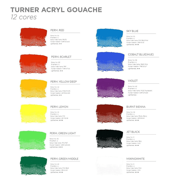 Set Basic 12 Colores Acrílicos Gouache