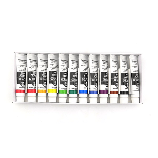 Set Basic 12 Colores Acrílicos Gouache