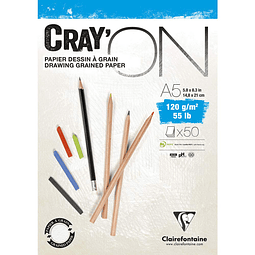 Block dibujo Cray'ON Encolado 50 hojas 120 g - (3 tamaños)