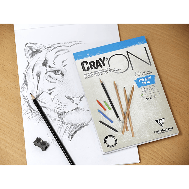 Block dibujo Cray'ON Encolado 50 hojas 120 g - (3 tamaños)