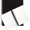 Cuaderno de bocetos con doble espiral y tapa negra (3 tamaños )