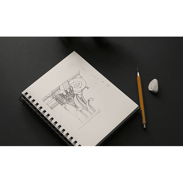 Cuaderno de bocetos con doble espiral y tapa negra (3 tamaños )