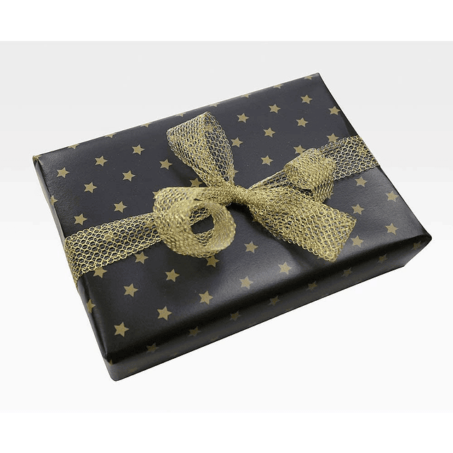 Rollo de papel de regalo -50 mts. Estrellas doradas