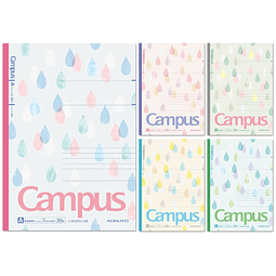 Cuaderno Campus  - Shizuku - Semi B5 - Regla Punteada 7 mm - Pack de 5 Colores - Edición Limitada